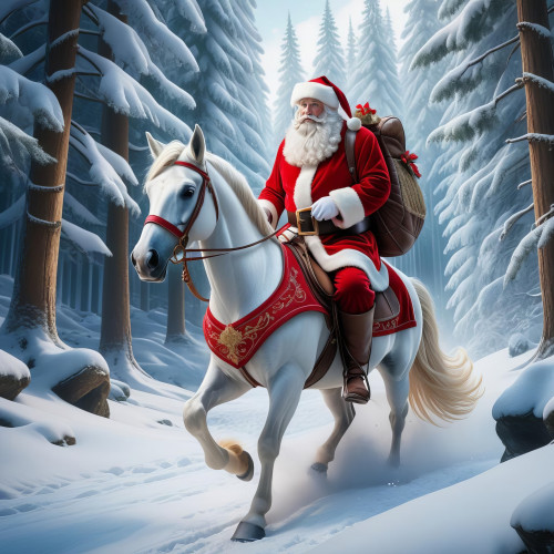 622414 santa horse riding mikulas lovagol