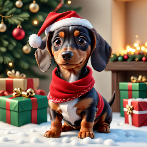 848930 santa dachshund puppy mikulas tacsko tacsi 2