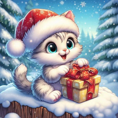 851374 cute christmas kitten aranyos karacsonyi cica