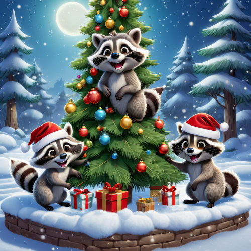 439560 christmas raccoon karacsonyi mosomedve 5