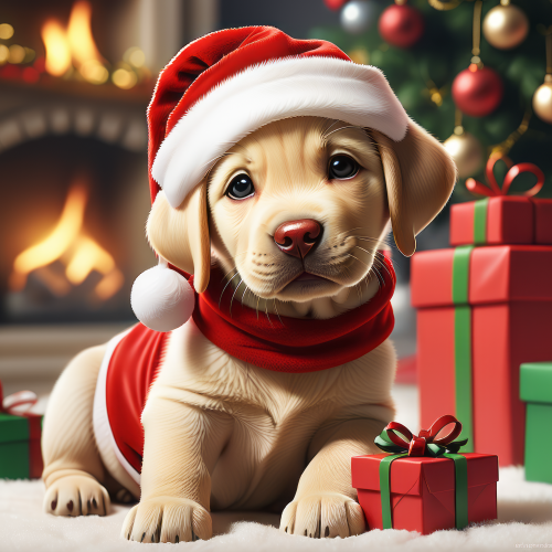 253183 santa puppy labrador kiskutya