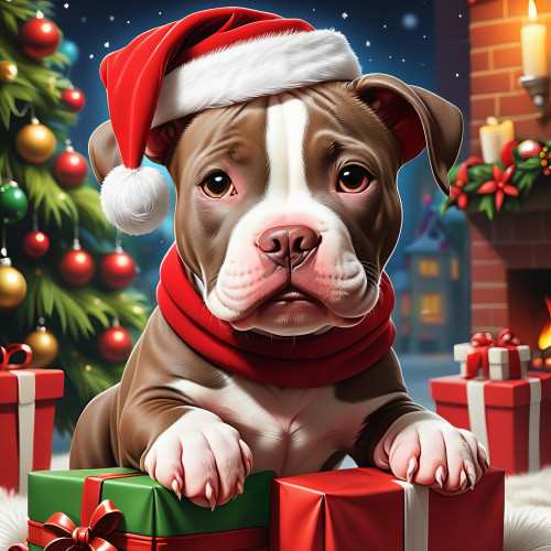 599878 santa pitbull puppy mikulas kiskutya 2