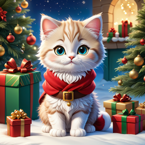 560925 cute santa kitten aranyos mikulas kiscica 2