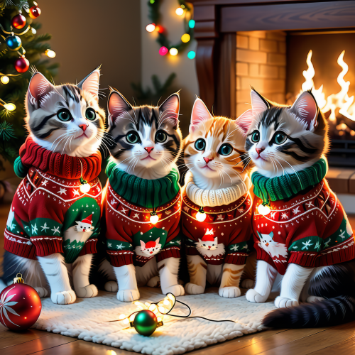 541323 karacsonyi macskak christmas cats