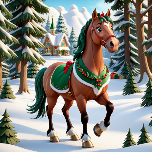 212986 christmas cartoon horse karacsonyi lo meserajz 3