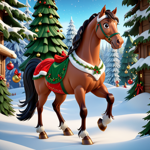 729942 christmas cartoon horse karacsonyi lo meserajz 4