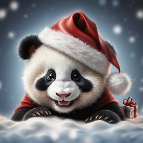 502297 cute cartoon panda santa mikulas 2