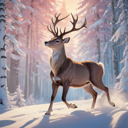 172066 teli szarvas winter deer