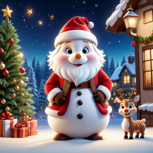 94875 funny santa cute reindeer