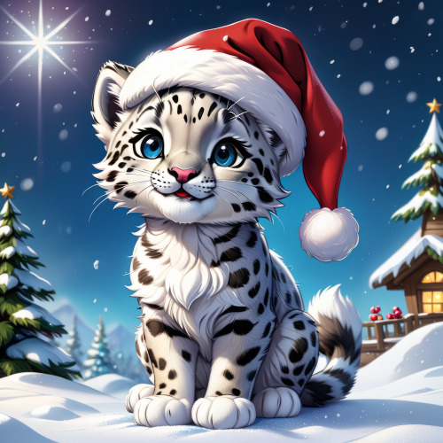 157300 santa baby snow leopard mikulas leopard bebi