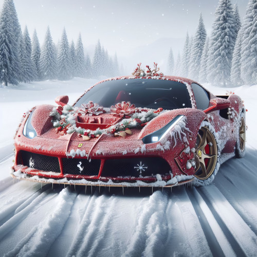 469180 christmas decorated ferrari karacsonyi 2