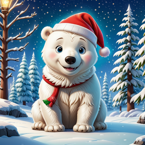 9994 santa polar bear cartoon