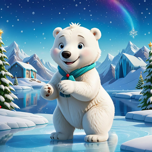 109765 polar bear catoon christmas karacsonyi jegesmedve meserajz ice jeg