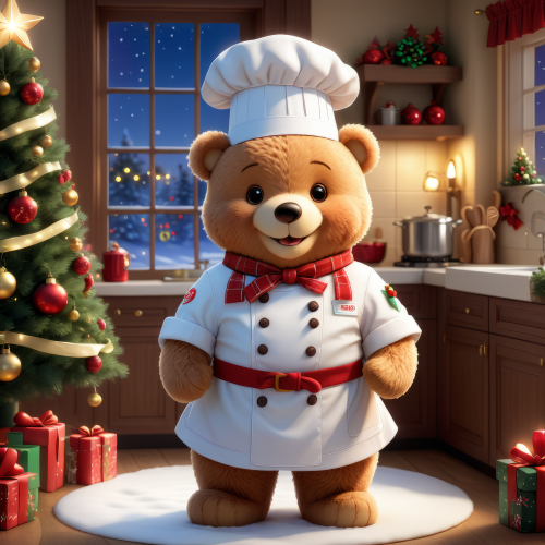 247923 christmas cartoon chef teddy bear karacsonyi maci sef meserajz 006