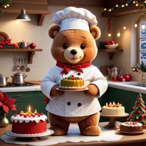 771478 christmas cartoon chef teddy bear karacsonyi maci sef meserajz 005