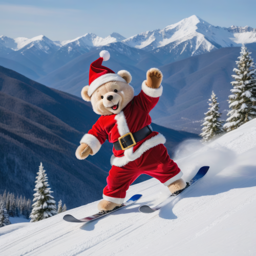 973558 christmas teddy bear karacsonyi pluss maci 3 skiing sielo