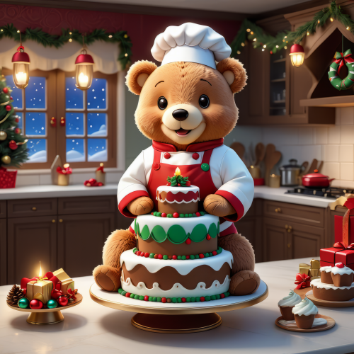 38615 christmas cartoon chef teddy bear karacsonyi maci sef meserajz 009