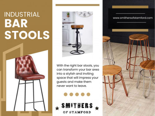 It's important to establish a budget before shopping for industrial bar stools. While these stools are available in a wide price range, investing in quality materials and construction is advisable for long-term satisfaction. 

Oficial Website: https://www.smithersofstamford.com

For More Information Visit: https://www.smithersofstamford.com/bar-stools.html

Address: 6-8 Broad Street, PE91PG Stamford, Lincolnshire, United Kingdom
 
Tell:+441780 435060

Our Profile: https://gifyu.com/smitherstamford
More Images: 
http://tinyurl.com/yrhqcmpx
http://tinyurl.com/yw3n458m
http://tinyurl.com/ywws4xcl
http://tinyurl.com/ytr88exb