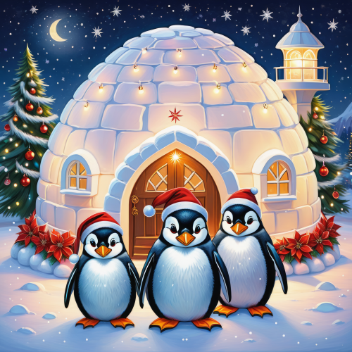 226609 cute christmas penguins aranyos karacsonyi pingvinek 5