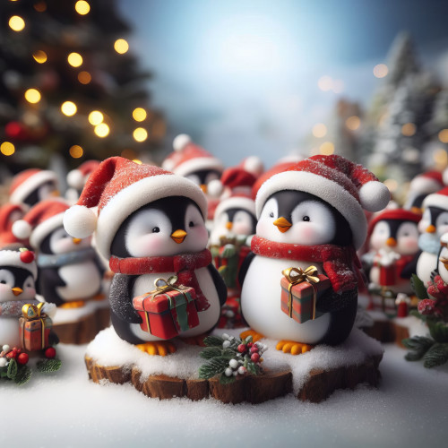 795503 cute christmas penguins aranyos karacsonyi pingvinek