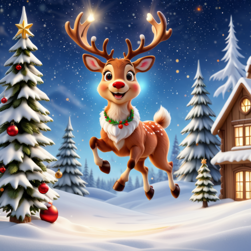 851160 rudolph reindeer jumping rudolf renszavas ugrik