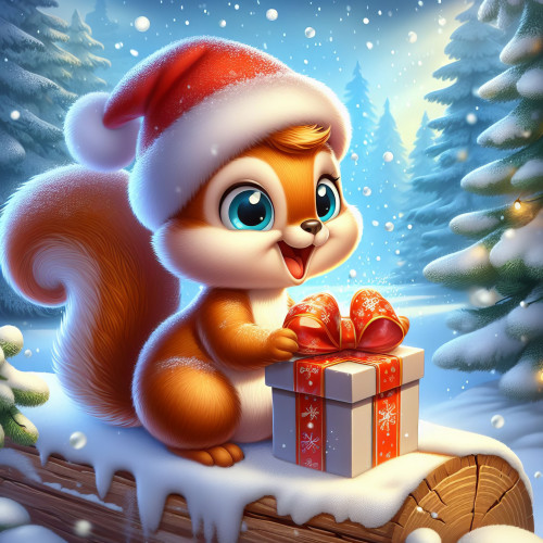 21920 cute christmas squirrel aranyos karacsonyi mokus