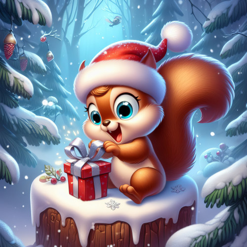 849814 aranyos karacsonyi mokus cute squirrel christmas