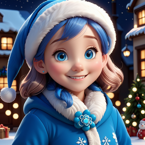 856100 blue santa girl kek mikulas lany