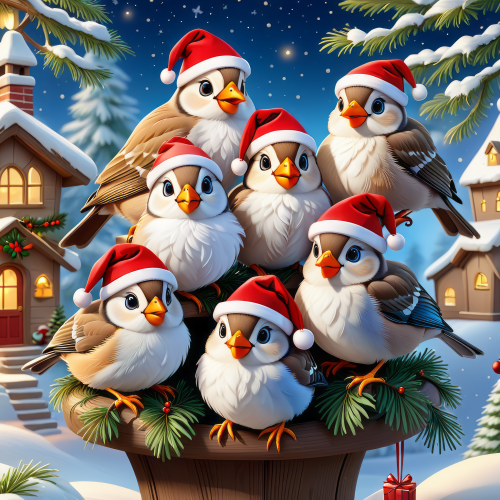 817832 christmas birds cartoon karacsonyi madarak meserajz 013