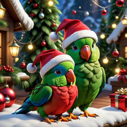 319210 santa parrots cartoon mikulas papagajok