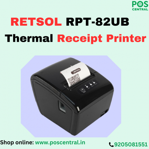 The RETSOL RPT-82UB Thermal Receipt Printer is a user-friendly device that simplifies printing receipts. With both USB and Bluetooth interfaces, it offers versatile connectivity options. With its direct thermal printing method, it ensures hassle-free operation. The printer supports paper widths of 58±0.5mm and 79.5±0.5mm, making it versatile for various receipt sizes. Its column capacity of 576 dots/line, adjustable by command, ensures clear and detailed prints. With its compact design and easy-to-use features, this thermal receipt printer is ideal for businesses of all sizes. You can visit the POS Central India website to get Retsol RTP 82 UB at a reasonable cost with free shipping. Visit https://www.poscentral.in/retsol-rtp-82-ub-thermal-receipt-printer-with-usbbluetooth-interfaces.html