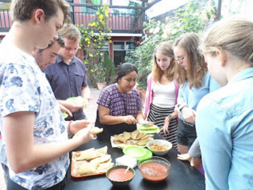 https://cx.edu.gt/ offer Spanish immersion for teens in the spring break and the summer. Students live with a local family. The Spanish school organizes daily social and cultural activities including field trips to cultural centers in Quetzaltenango, Xela, hike volcanoes, visit lakes, etc.