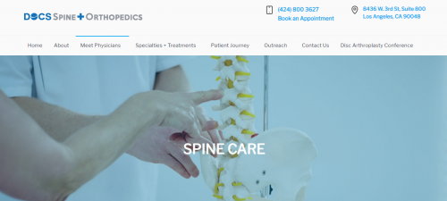 DOCSSpine+Orthopedics in Orange County, Expert Spine Surgeons, comprised of Orthopedic and NeuroSpine specialities with minimally invasive spine surgeries.Our team of Physical Medicine & Rehabilitation specialists, orthopedic, sport injury and neuro-spine surgeons have all received their education and training from some of the finest Universities and most recognized medical institutions.

#OrthopedicClinicOrangeCounty #SportsinjurytreatmentOrangeCounty #SpineCareTreatmentsOrangeCounty #SpineSurgerySpecialistOrangeCounty #PainManagement #PhysicalRehabilitationTreatmentsOrangeCounty #SpineCareSpecialistOrangeCounty #NeuroSpineSurgeonOrangeCounty #OrthopedicsSurgeonOrangeCounty #PainManagementSpecialistOrangeCounty