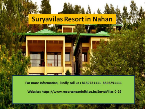 Are you browsing for the best  Resorts located at few kilometres from Delhi  for a short vacation? Comfort Your Journey provides  choice of numerous Resorts in Nahan like Suryavilas  Resort Nahan. Refresh and rekindle the sparks that revitalize your mind, body and soul for an idealistic Weekend Getaway in Nahan . Also, check the best packages  on Resort set amidst the pristine beauty of the Himalayan Mountains. For more information, kindly call us : 8130781111-826291111.  Website: https://www.resortsneardelhi.co.in/SuryaVillas-0-29