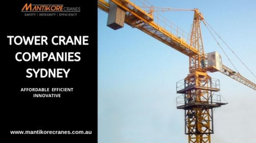 Mantikore Cranes is a tower crane companies Sydney which offers reliable and safe cranes services. The Sydney Crane Hire provided high-quality cranes for short and long-term assignments. Our main goal is to satisfy our clients all over the world.
Source:  https://mantikorecranes.com.au/