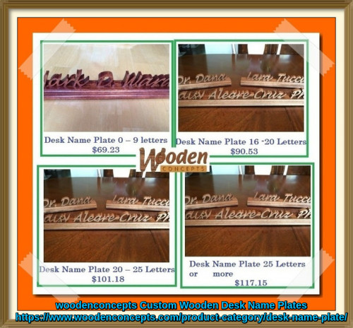 Want desk name plates for office? Then, watch out for wooden desk name plates from Wooden Concepts which can bring a rustic charm to your décor, made of 100% Mahogony with Lacquer finish and display the classic woodwork.
https://www.woodenconcepts.com/product-category/desk-name-plate/