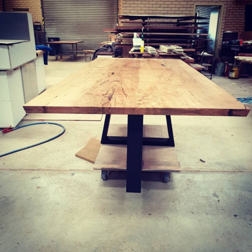 Some rare "birdseye" Marri used to make up one of our delightful "Yallinyup" Dining tables. How good is the feature, tones and colour of this timber! #jarrimberfurniture #marri #marrifurnitureperth #marritables #dining #tables #marridiningtable #birdseye #timbertables #customfurniture #timbertablesandchairs #timberwa #perth #perthinteriors #perthisokay #interiordesign