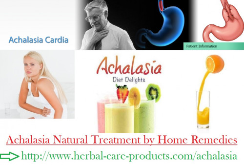 Try natural remedies of achalasia for better results in the recovery of symptoms. The Herbal Treatment for Achalasia is aimed completely at symptom control.
http://herbal-care-products.yolasite.com/natural-herbal-treatment-for-achalasia-symptoms.php