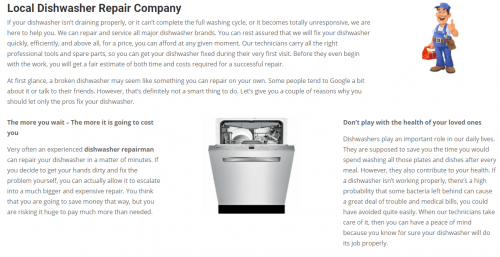 Since 1996 Big Mike has been the company of choice for dishwasher repair and service in the Northglenn area. We can repair and service all major dishwasher brands. You can rest assured that we will fix your dishwasher quickly, efficiently, and above all.Local Dishwasher Repair Company
If your dishwasher isn’t draining properly, or it can’t complete the full washing cycle, or it becomes totally unresponsive, we are here to help you. We can repair and service all major dishwasher brands. You can rest assured that we will fix your dishwasher quickly, efficiently, and above all, for a price, you can afford at any given moment. Our technicians carry all the right professional tools and spare parts, so you can get your dishwasher fixed during their very first visit. Before they even begin with the work, you will get a fair estimate of both time and costs required for a successful repair.

#acrepairLafayette #ovenrepairSuperior #heatingrepairlockbuie #washeranddryerrepair #frigidairerepairGolden #gerepairinFrederick #EmergencyheatingrepairGolden #denverfurnacerepair #emergencyacrepairDenver #denverheatingrepair

Web:- https://www.bigmikesappliance.com/dishwasher-repair-service/