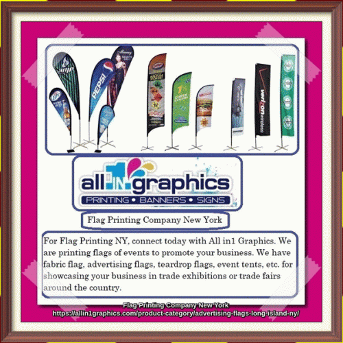 For Flag Printing NY, connect today with All in1 Graphics. We are printing flags of events to promote your business. We have fabric flag, advertising flags, teardrop flags, event tents, etc. for showcasing your business in trade exhibitions or trade fairs around the country.
https://allin1graphics.com/product-category/advertising-flags-long-island-ny/