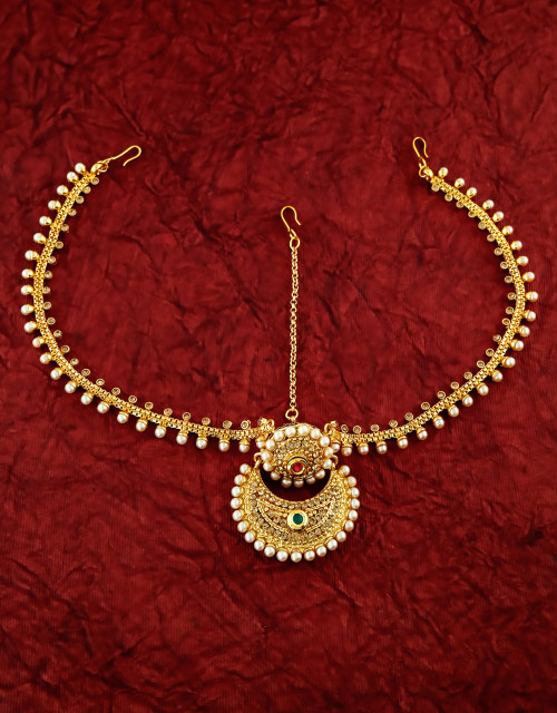 Checkout range of bridal matha patti, side maang tikka and mang patti online at Anuradha Art Jewellery.